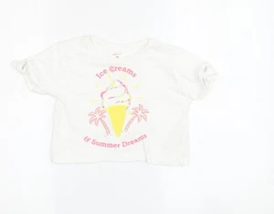 SoulCal & Co Girls White Cropped T-Shirt Age 5-6 - Picture 1 of 12