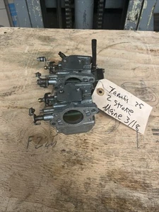 Yamaha 25hp 2 Stroke Carb Set Carburetors Many Yrs COMPLETE AS IS 25 HP - Picture 1 of 7