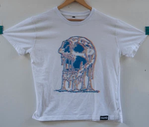FAHQ Skull Melt T-Shirt weiß Größe M - Bild 1 von 1