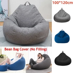Large Bean Bag Chair Sofa Cover Only without Filling Zipper Bean Bag Chair Cover - Picture 1 of 13