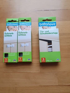 NEU: babylove`Tür-Schubladenstopp 3 St. /Schrankschloss 2 St. - Bild 1 von 5