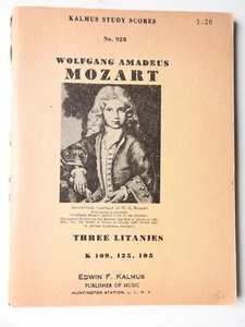 Wolfgang Amadeus Mozart - Three Litanies K 100 125 & 195 Kalmus Study Scores - Picture 1 of 3
