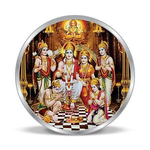 Ram darbar Silver Coin Of 20 Gram in 999 Purity colorful 