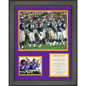 Framed Purple People Eaters PPE Minnesota Vikings Football 12"x15" Photo - Picture 1 of 1