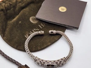 7" John Hardy 925 18k Gold Batu Sari Cognac Quarz Diamant Armband mit Tasche - Bild 1 von 10