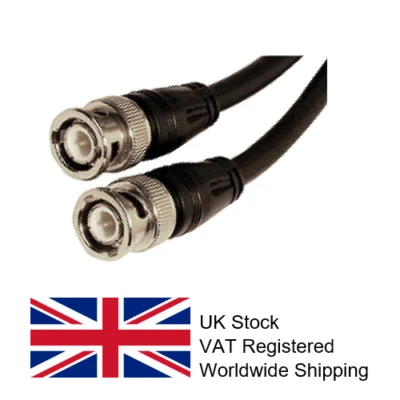 NETWORK MATERIALS LTD BNC Patch Lead RG59 Plug-Plug Moulded Boot Black 0.5m