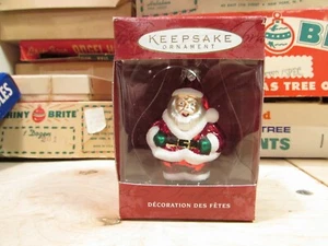 2000 Hallmark Li'l Santa Glass Christmas Ornament New IOB - Picture 1 of 1