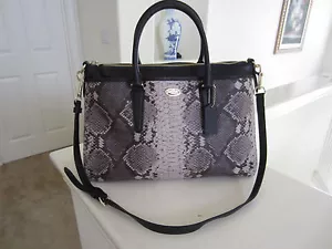 Coach Python Leather Morgan  satchel tote crossbody Shoulder Bag F35881 NWT $650 - Picture 1 of 12