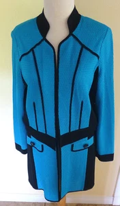 CHAQUETA MING WANG MISOOK CARRERA TEJIDO FRENTE ABIERTO CONVERTIBLE LARGO 31" LARGO LN M - Imagen 1 de 5