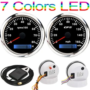 85MM GPS Speedometer 0-160MPH Gauge&85mm Tachometer Gauge 0-8000RPM For Boat Car - Picture 1 of 12