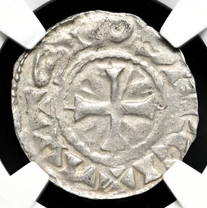 FRANCE, Auxerre. Anonymous, 1100-1300. Silver Denier, NGC XF45 - Picture 1 of 4
