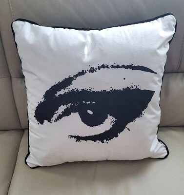 Diane Von Furstenberg pillow eye 20" x 20" black white reversable velour NWT - Image 1 of 2