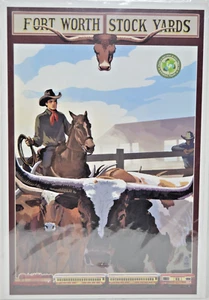 Fort Worth Stock Yard Travel Poster By Lantern Press 12x18 New - Picture 1 of 1