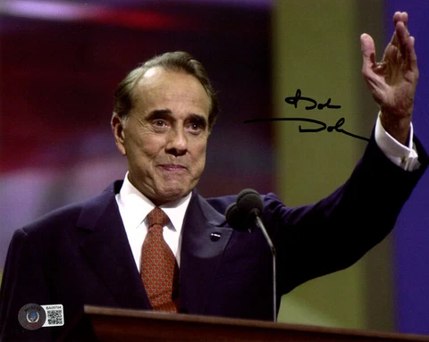 BOB DOLE SIGNED AUTOGRAPHED 8x10 PHOTO PRESIDENTIAL CANDIDATE KANSAS BECKETT BAS Cover
