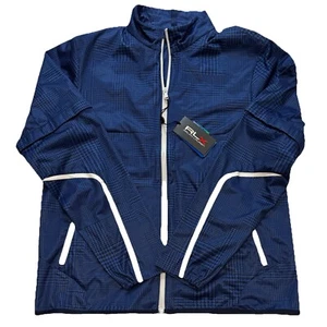 RLX Ralph Lauren Golf Convertible Jacket Mens M Navy Plaid Sport Zip Up NWT $248 - Picture 1 of 7
