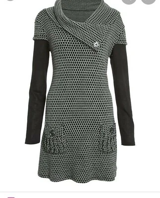 Quiz Gris Tejido Capucha Túnica con Mangas Nuevo con Etiquetas Talla 14 Foto 1 de 4