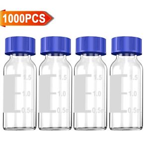 1000PCS Lab 2ml Autosampler Vials+Caps Silicone PTFE 9mm Screw Top 9-425 HPLC US