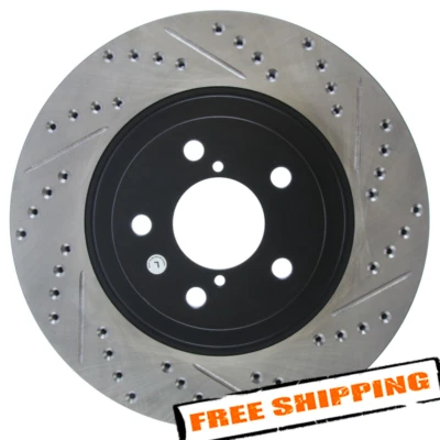 Rotor de freno delantero perforado y ranurado StopTech 127.47021L para 13-14 Subaru WRX STI Foto 1 de 4