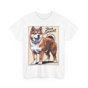 Akita Dog Pooch Smooch! Puppy Dog Graphic tshirt Gildan Choose Color & Size - Picture 1 of 37