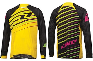 ONE INDUSTRIES VAPOR STREAKER DH BIKE YELLOW JERSEY mtb motocross mx cycle shirt - Picture 1 of 3