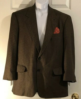 Blazer Abrigo Deportivo Chaqueta Macy’s CLUB ROOM Hombres 42 R Tostado Espiga 2 Botones Foto 1 de 4