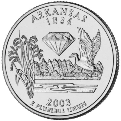 2003 D Arkansas State Quarter.  Uncirculated from US Mint Roll - Image 1 of 3
