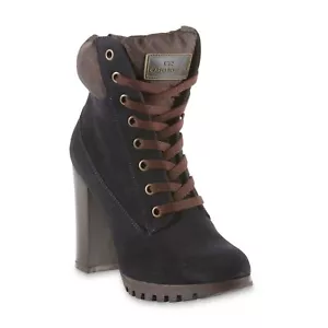 Botas con cordones de cuero azul marino para dama tallas 6,7 y 9 Carlo Rossetti nuevas - Imagen 1 de 1