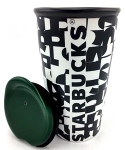 Starbucks "Letters" Ceramic Double Wall Traveler/10 oz/295ml - Picture 1 of 3