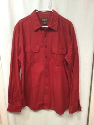 Eddie Bauer Red Heavy Flannel LT Long Sleeve Cotton Outdoor Activewear B17 - Image 1 of 4