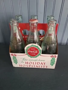 1988 Holiday Hospitality Coke Coca-Cola 6 pack of Empty Bottles Vintage Rare - Picture 1 of 7