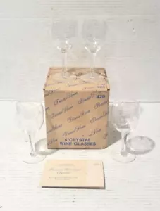 4er Set Vintage Princess House Heritage #420 geätzte Kristall Weingläser - Bild 1 von 9