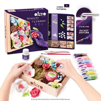 OKTO Air Dry Clay Wood & Craft Sensory Art Flower -ROMANCE