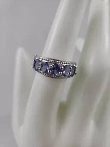Tansanit Dezember B-Stein (1,6ct) 925 Sterling Ring (Gewicht: 3,27g) Größe 7 - Bild 1 von 12