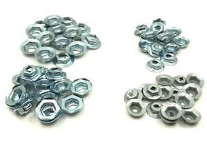 60 pcs emblem script name plate thread cutting nuts 4 sizes 1/8 5/32 3/16 1/4 GM - Picture 1 of 1
