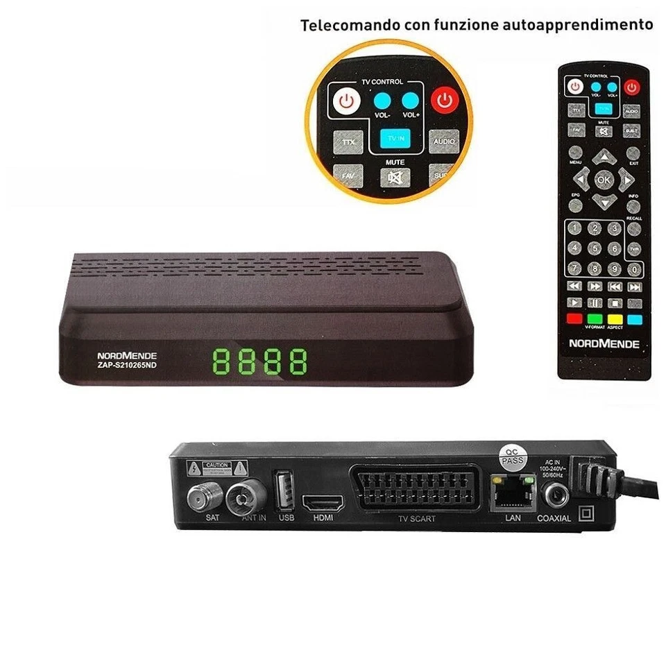 Nordmende Decoder Digitale Terrestre HD DVBT2/S2 Receiver Zap-s210265nd - Immagine 1 di 1