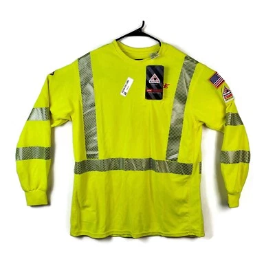 Bulwark FR Hi-Vis Long Sleeve T-Shirt CAT2 Men’s Large Regular – Flame Resistant - Image 1 of 4