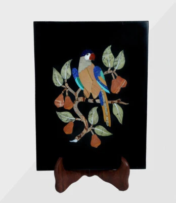 15" x 12" Marble coffee Center wall panel Table Top Inlay pietra dura bird - Image 1 of 4