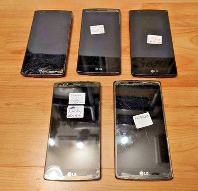 LOT 5 BROKEN LG G4 H812 32GB CANADIAN UNLOCKED ANDROID CELL PHONE CELLULAR PARTS - Image 1 of 2