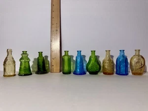 Vintage Embossed Mini Wheaton Bottles Lot (9) - Picture 1 of 18