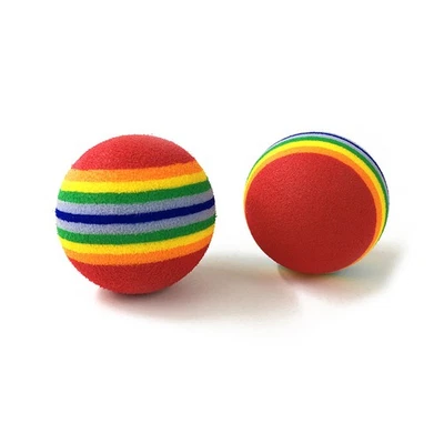 12pcs 3.5CM Rainbow Ball EVA Sponge Pet Dog Puppy Snack Ball Chew Training Toy - Image 1 of 4