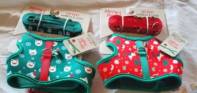 Merry & Bright 猫小猫背心背带带皮带套装节日圣诞假期 — 第 1/4 张图片