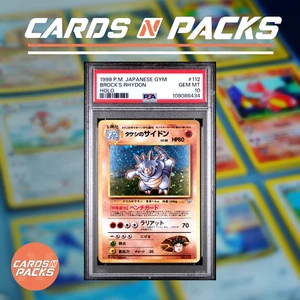 Carte Pokemon Brock's Rhydon #112 Gym Japanese Japonais PSA 10 MINT 🇯🇵 - Picture 1 of 2