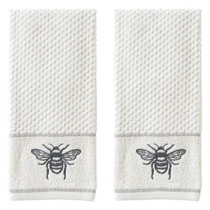SKL Home Farmhouse Bee Hand Towel Set, White - Picture 1 of 4
