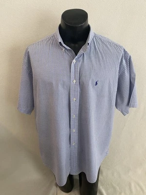 Camisa Polo Ralph Lauren Para Hombre XL Azul Cuadros AJUSTE NEGRO Manga Corta Logo Algodón Foto 1 de 4