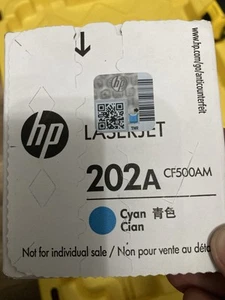 HP 202A Laserjet Cartridge CF500am Toner Print Ink Genuine SEALED - Afbeelding 1 van 5
