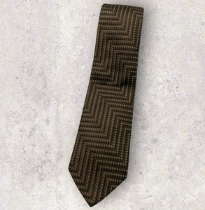 Richard James Seidenkrawatte England braun geometrisch W: 3,6 Zoll gebraucht, in einwandfreiem Zustand - Bild 1 von 5