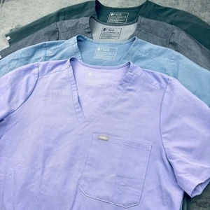 FIGS Caterina Scrub Tops (Lot of 4) Womens XL Purple Blue Gray Green FW1000 - Picture 1 of 24