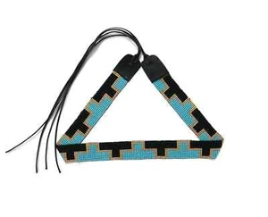 Perlen Hutband Indianer Stil Handarbeit Hutband - Bild 1 von 2