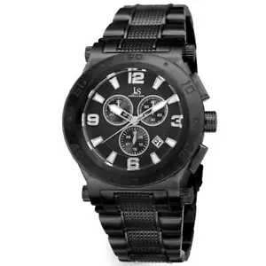 Joshua & Sons JX104BK Quarzo Svizzero Data Cronografo Nero Orologio da Uomo - Foto 1 di 5