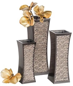 Creative Scents Dublin Brown Vases for Decor Centerpieces - Set of 3 Flower V... - Picture 1 of 9